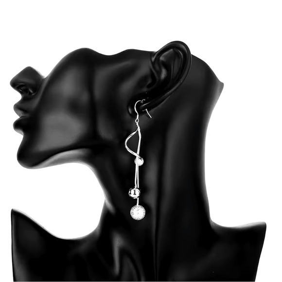 Silver plated Long tassel beads Earrings for Women - Picture 3 of 6